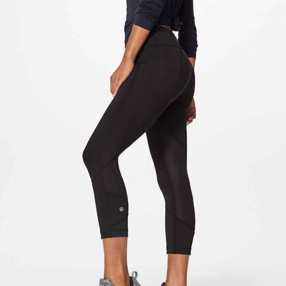GENUINE Lululemon Pace Rival Crop 22" Leggings Black Size 4 - Picture 1 of 7